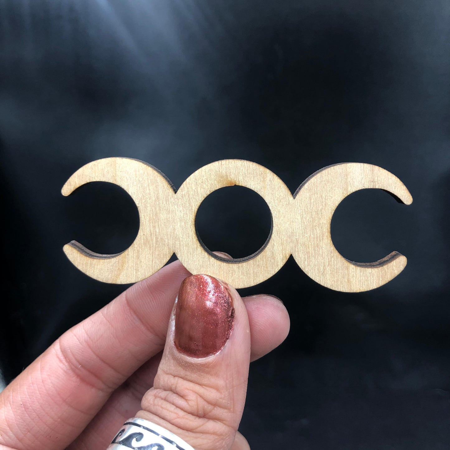 Triple Crescent Moon Mini Wood *Stand Only*—POL7