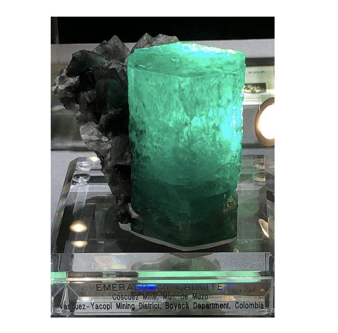 A museum quality emerald specimen from Colombia, the birthstone of May