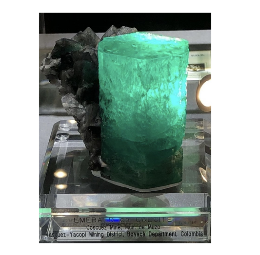 A museum quality emerald specimen from Colombia, the birthstone of May