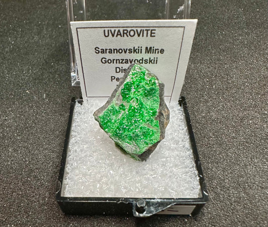 Uvarovite Green Garnets Mini Cluster, Saranovskii Mine, Russia—TN22