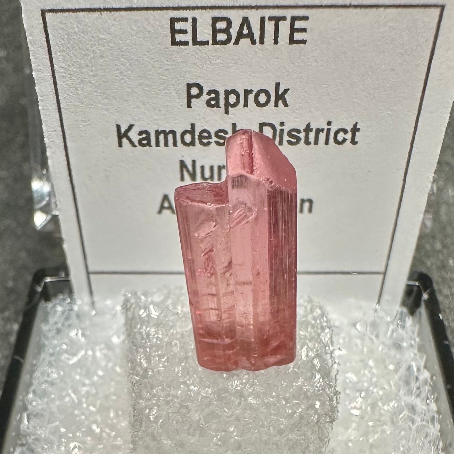 Elbaite Pink Tourmaline Crystal, Paprok, Afghanistan—TN4