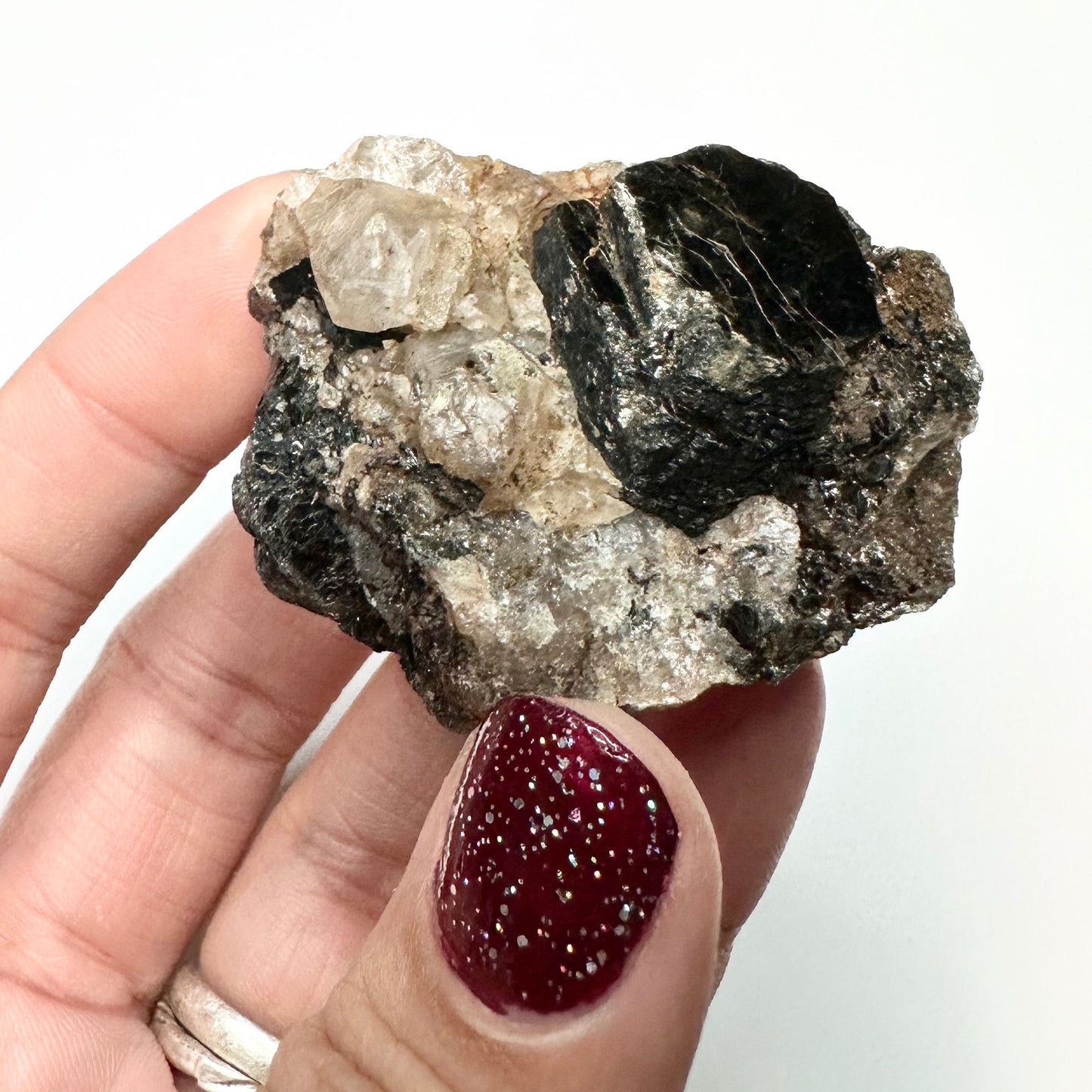 Black Mica & Quartz Cluster, Powers Farm, Pierrepont, New York USA—SELF10