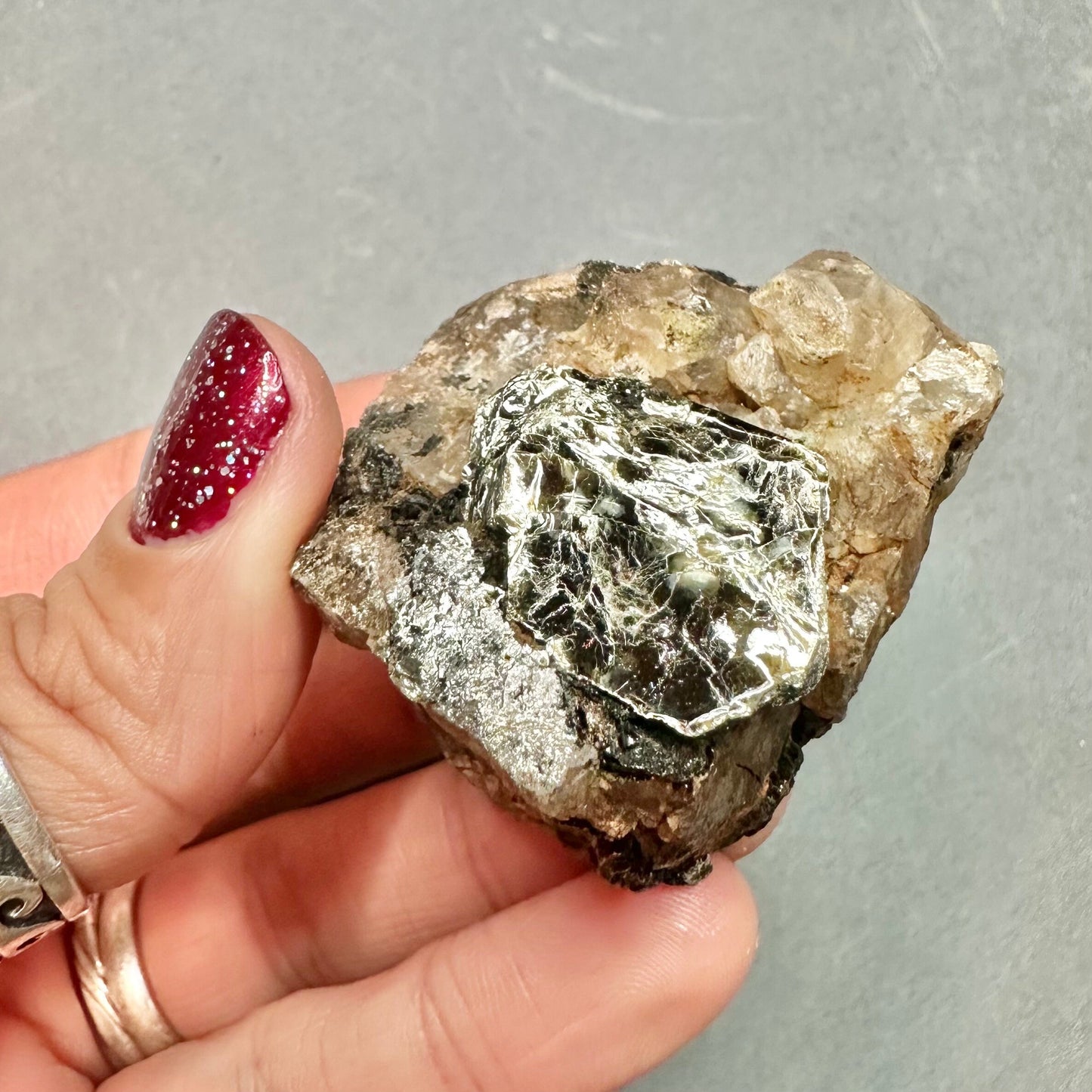 Black Mica & Quartz Cluster, Powers Farm, Pierrepont, New York USA—SELF10