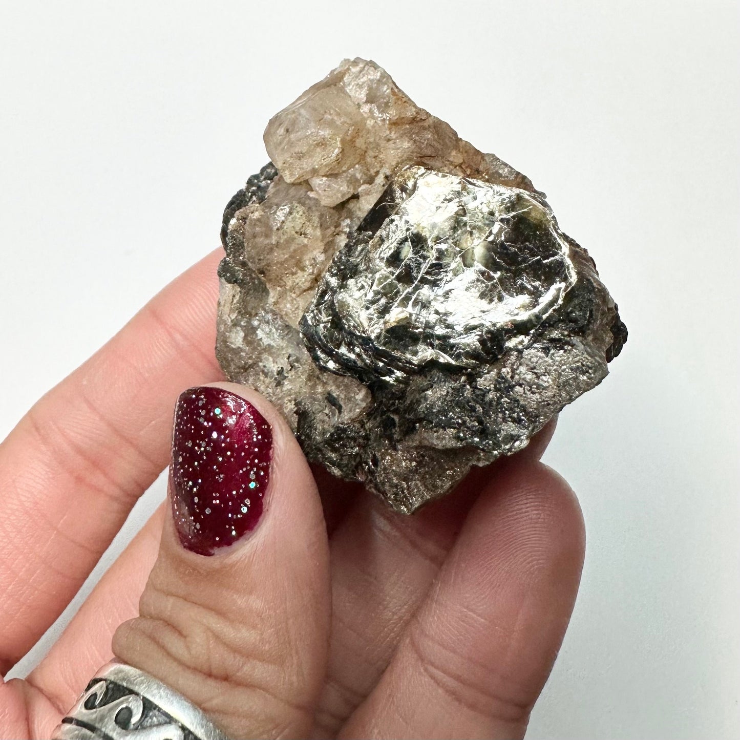 Black Mica & Quartz Cluster, Powers Farm, Pierrepont, New York USA—SELF10