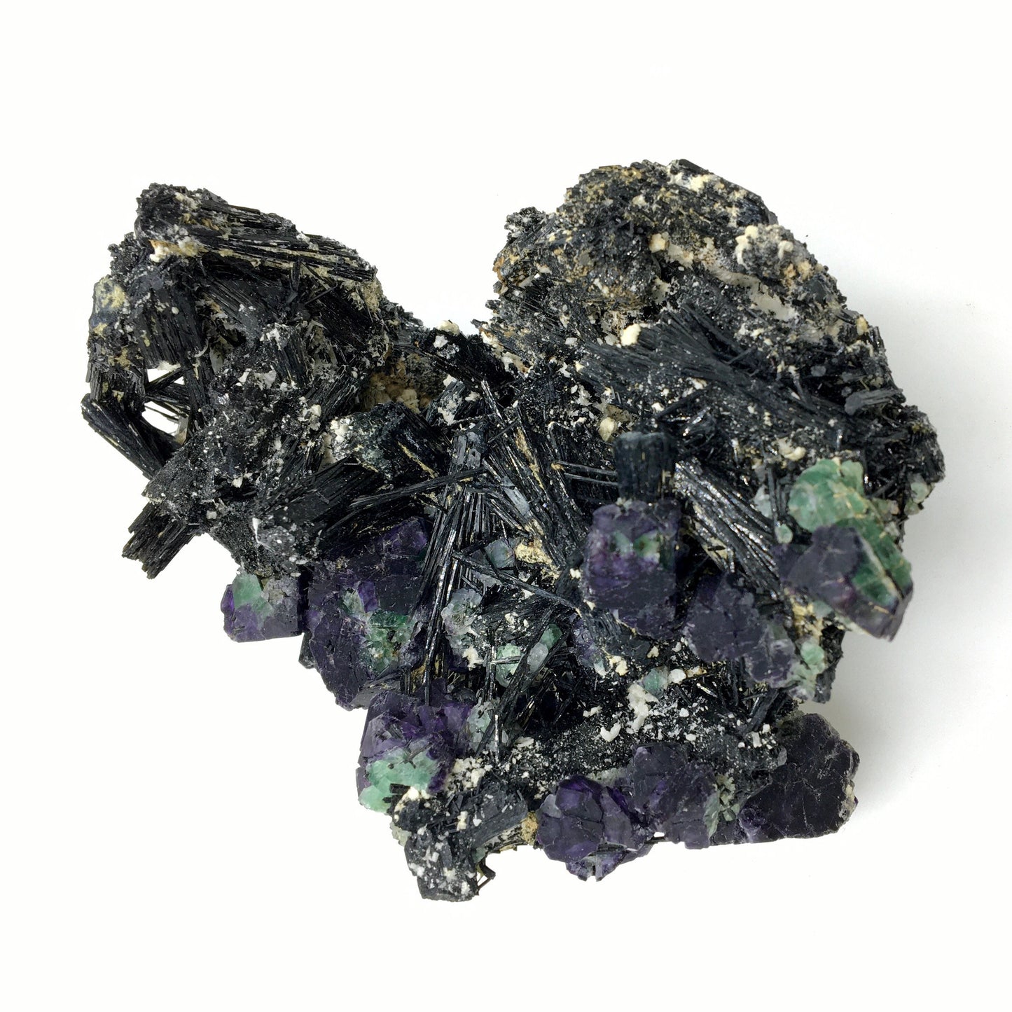 Aquamarine Beryl Purple Fluorite Green Black Schorl Tourmaline XL Top Shelf Crystal Cluster Cabinet Rocks Minerals Mineral Specimen Erongo