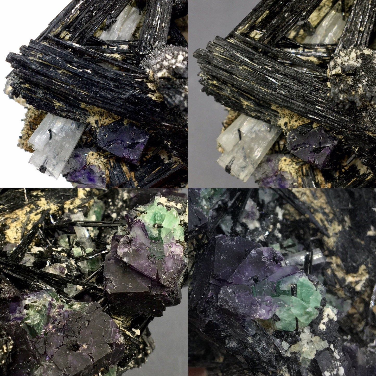 Aquamarine Beryl Purple Fluorite Green Black Schorl Tourmaline XL Top Shelf Crystal Cluster Cabinet Rocks Minerals Mineral Specimen Erongo