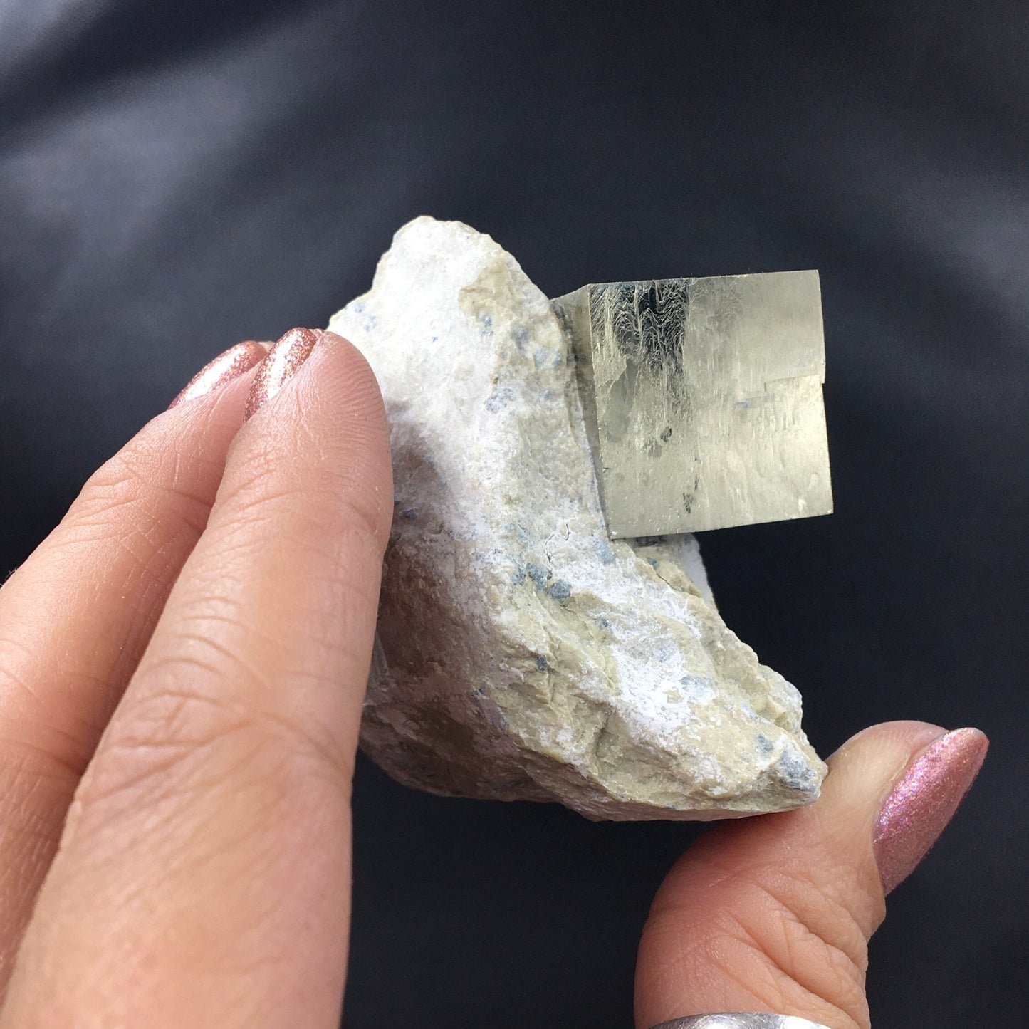 Iron Pyrite Cubic Crystal Cluster, Navajún, Spain—SM7