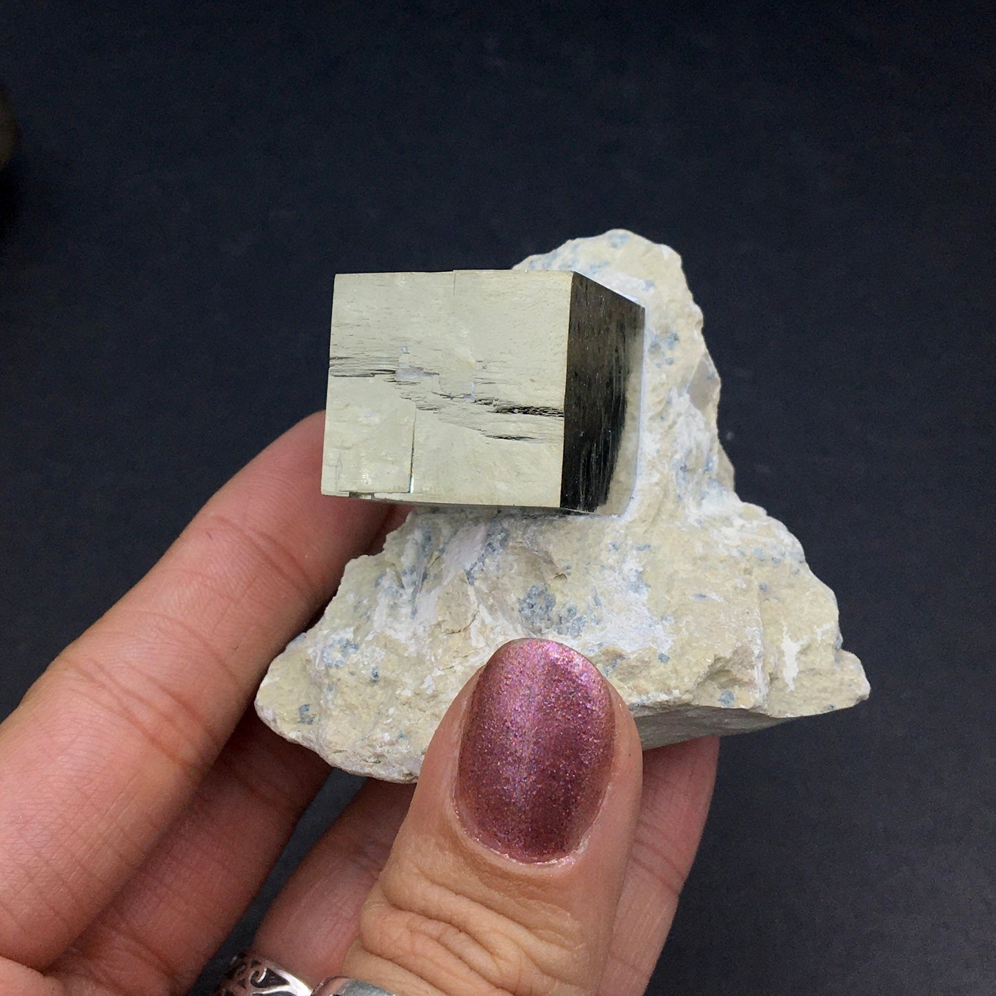 Iron Pyrite Cubic Crystal Cluster, Navajún, Spain—SM7