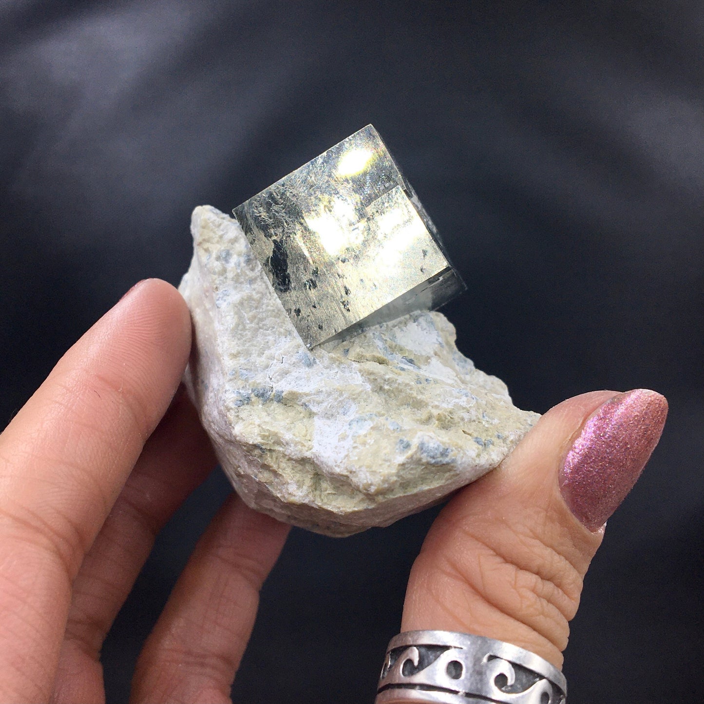 Iron Pyrite Cubic Crystal Cluster, Navajún, Spain—SM7