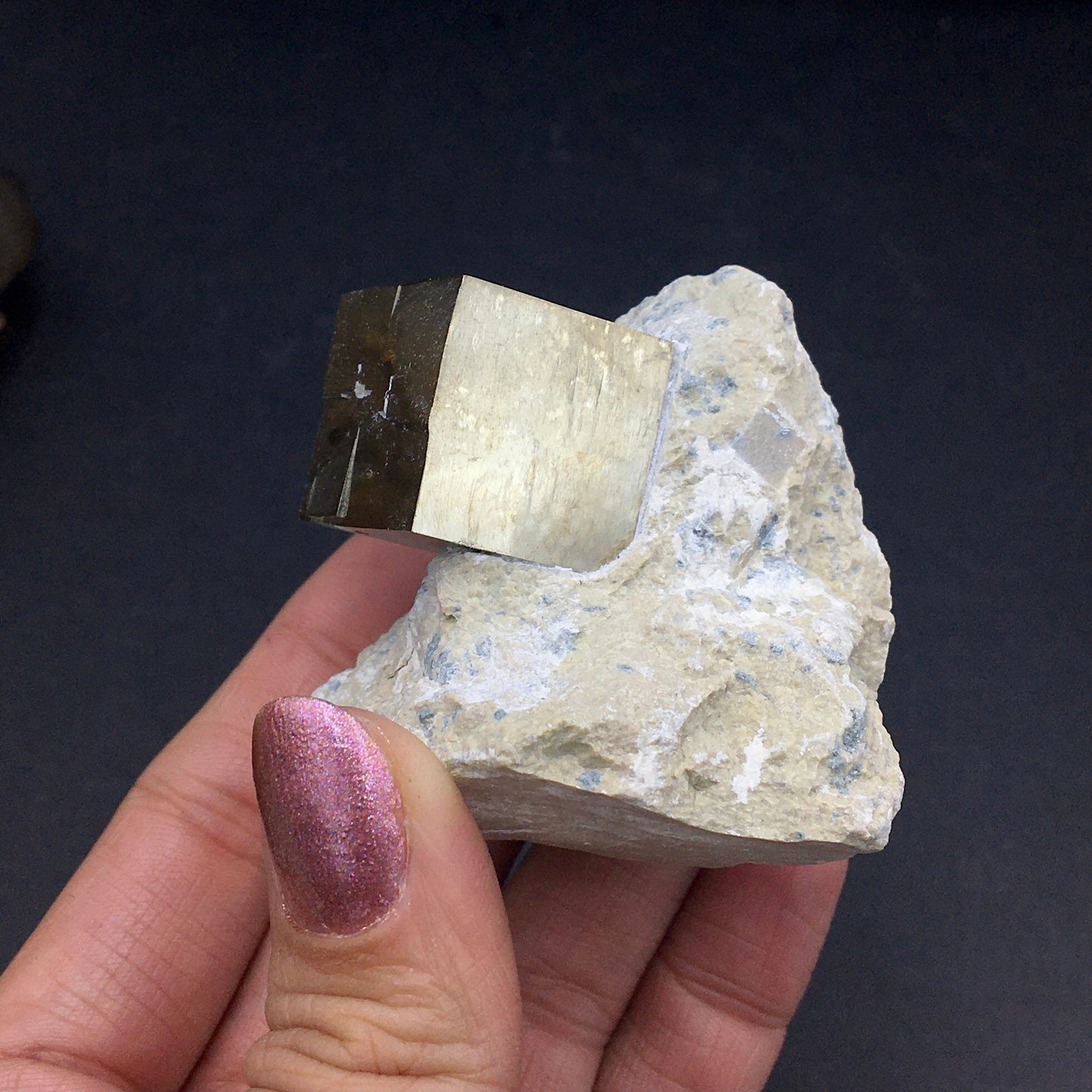 Iron Pyrite Cubic Crystal Cluster, Navajún, Spain—SM7