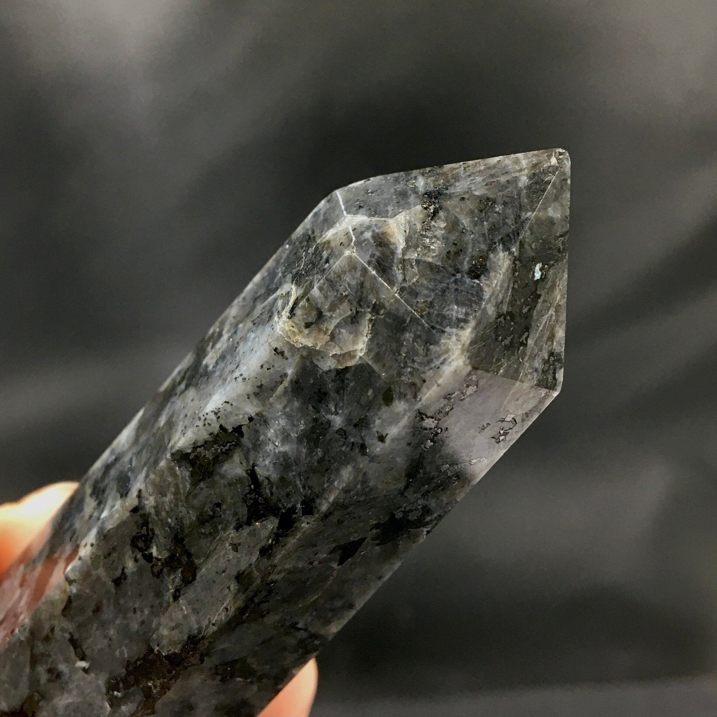 Larvikite Norwegian Moonstone C *AS IS* Polished Point—POL24