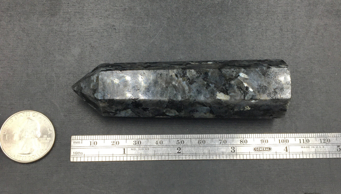 Larvikite Norwegian Moonstone C *AS IS* Polished Point—POL24