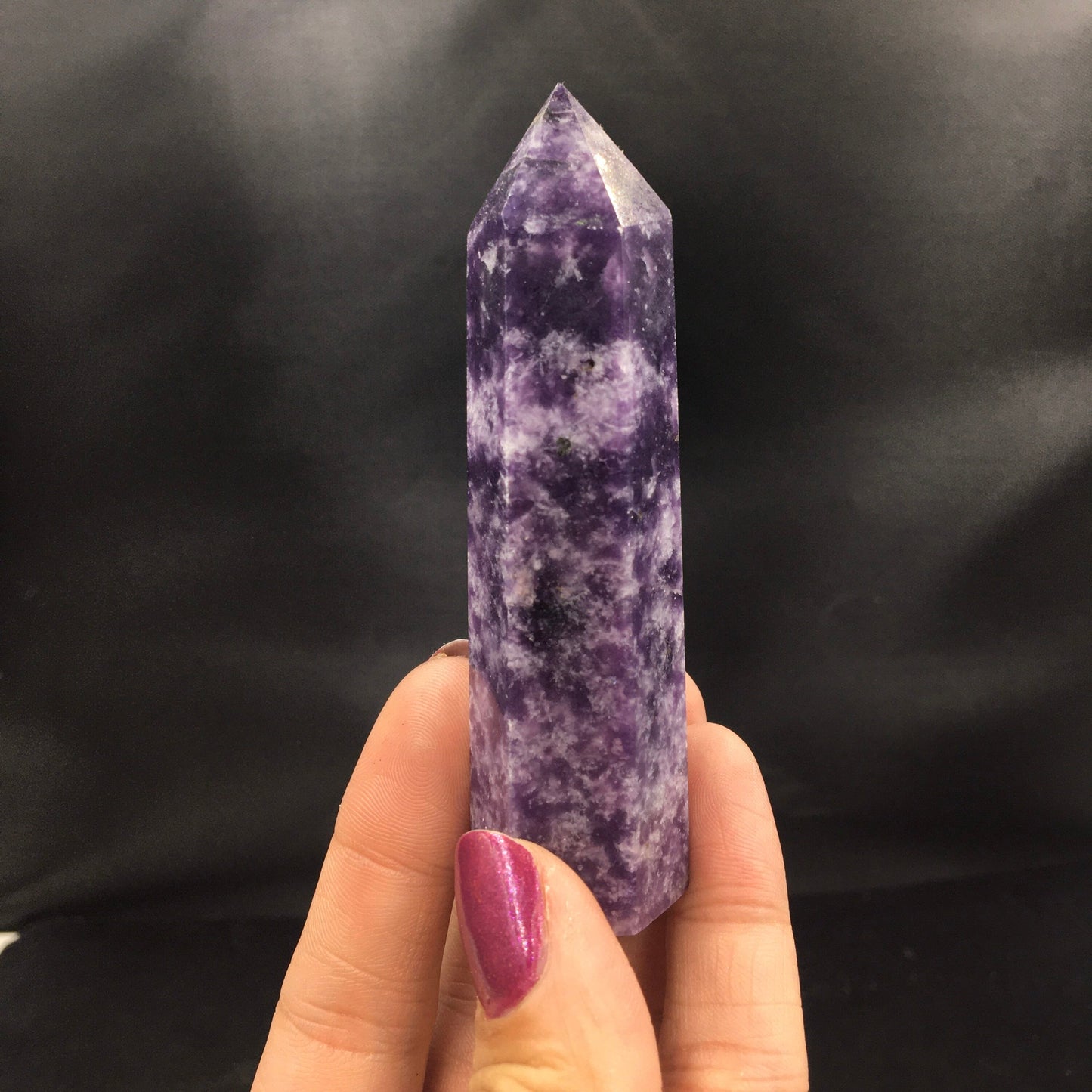 Lepidolite Purple Mica Polished Point—POL25