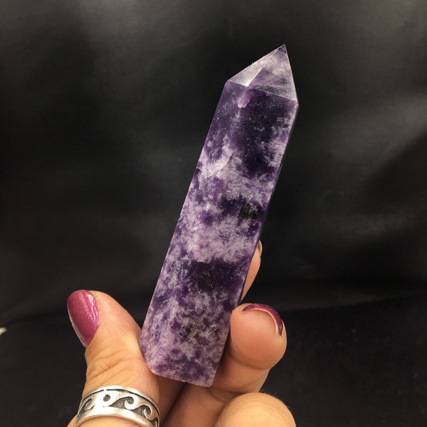 Lepidolite Purple Mica Polished Point—POL25