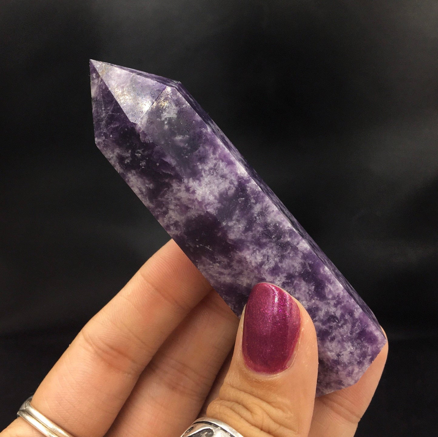 Lepidolite Purple Mica Polished Point—POL25