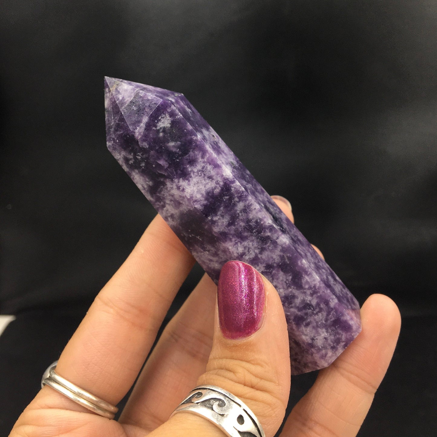 Lepidolite Purple Mica Polished Point—POL25