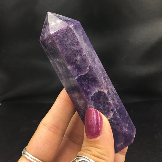 Lepidolite Purple Mica Polished Point—POL26