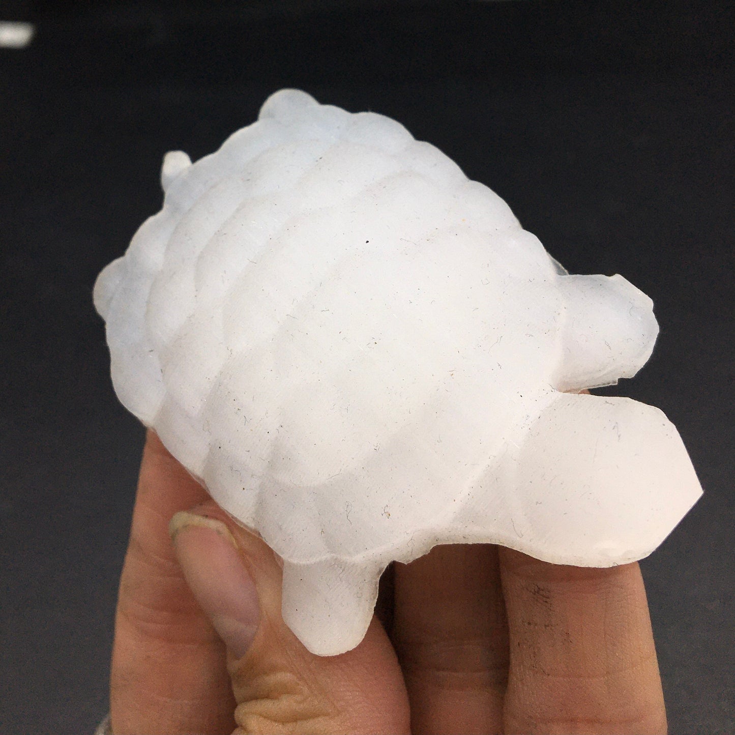 Satin Spar Turtle Tortoise (Fibrous Gypsum, misnomer Selenite) Polished Carving—SM17