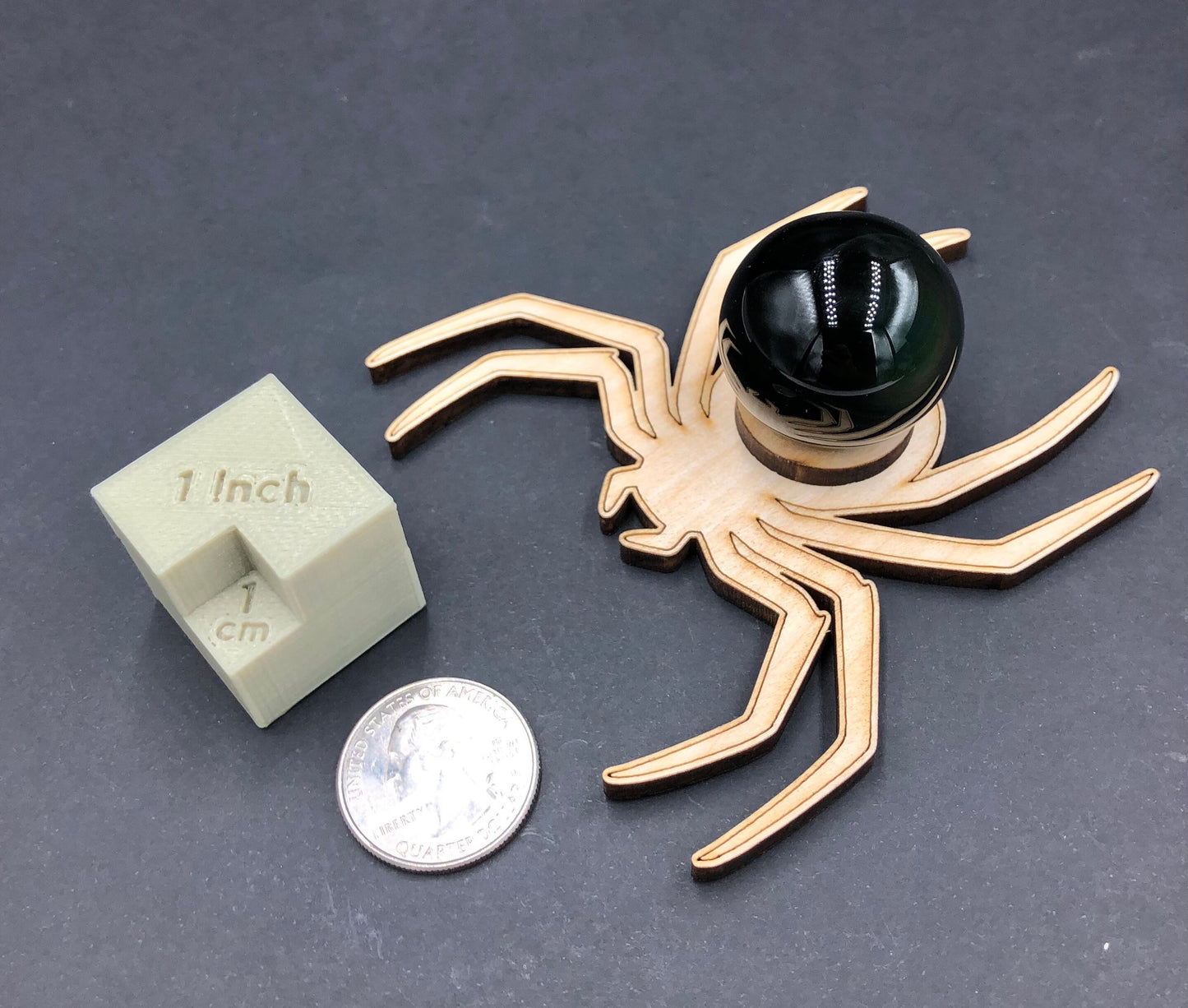 Rainbow Obsidian Polished Mini Sphere on Spider Wood Stand, Mexico—POL1