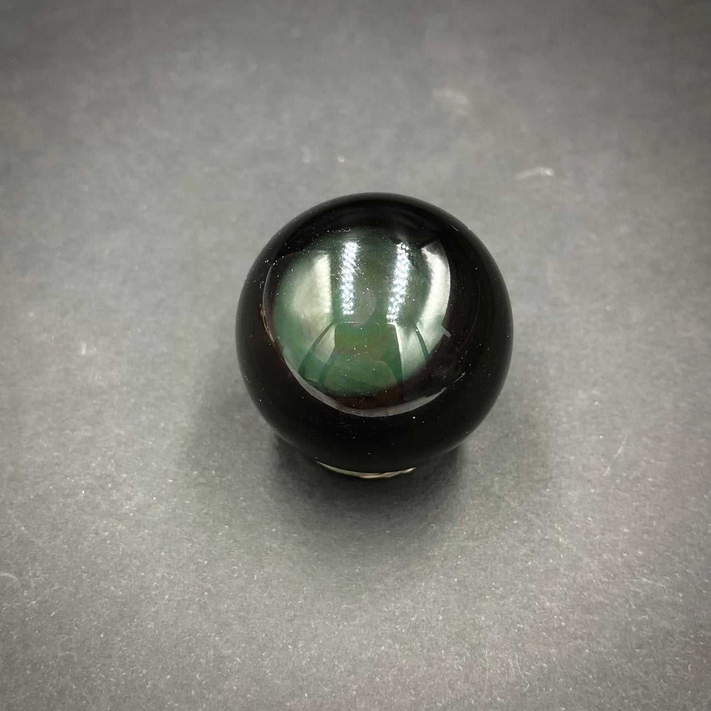 Rainbow Obsidian Polished Mini Sphere on Spider Wood Stand, Mexico—POL2