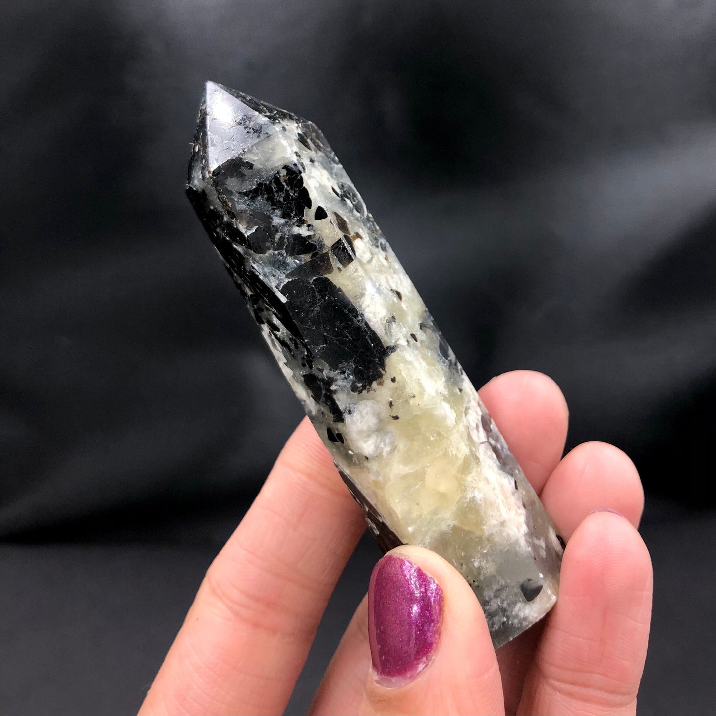 Prehnite & Epidote Polished Point—POL9