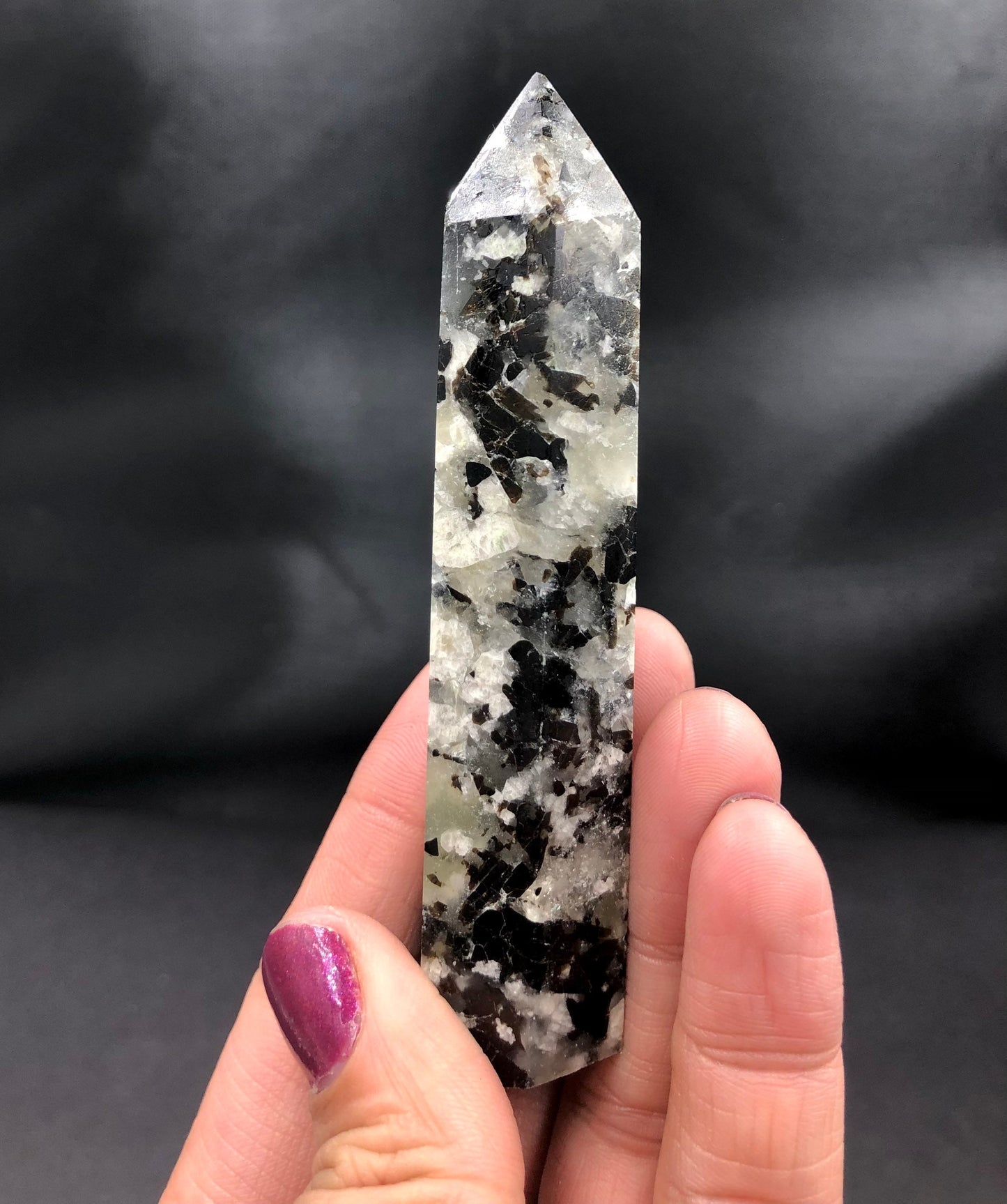 Prehnite & Epidote Polished Point—POL11