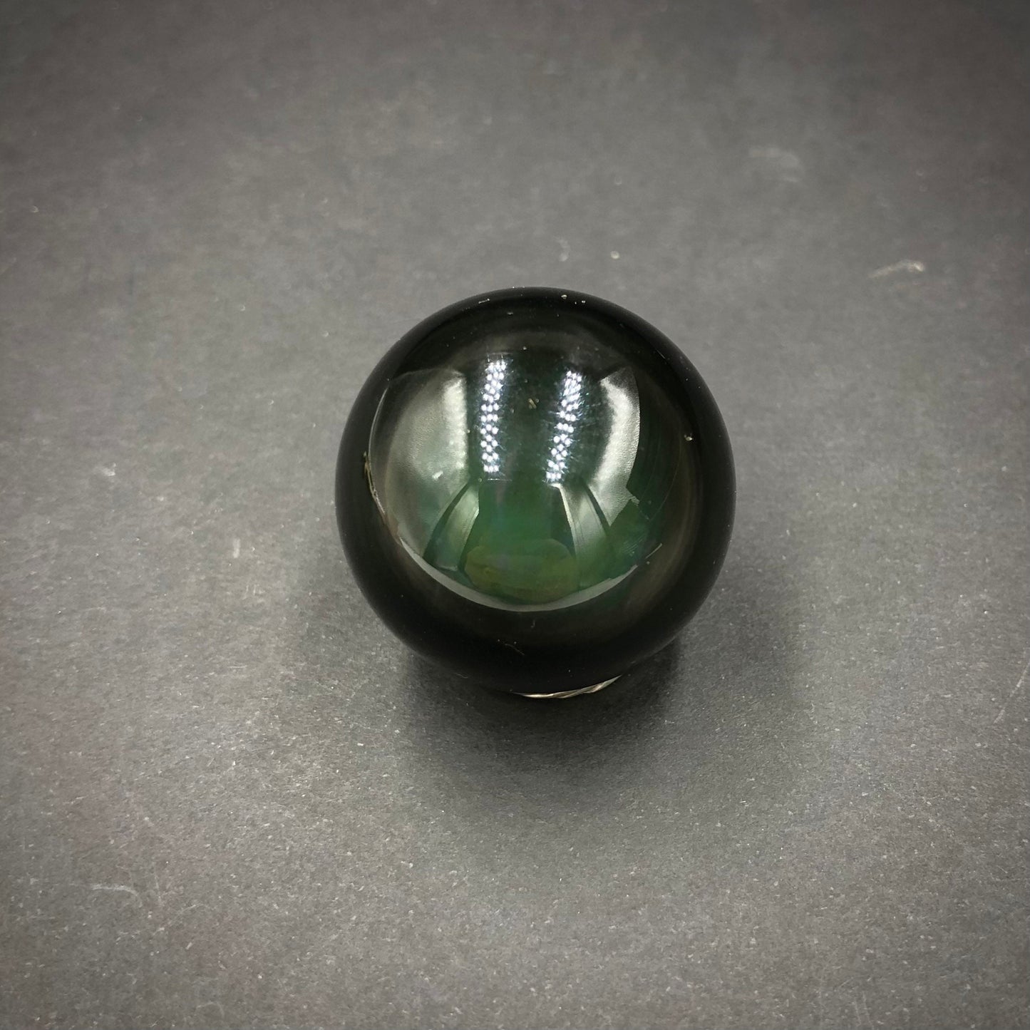 Rainbow Obsidian Polished Mini Sphere on Spider Wood Stand, Mexico—POL2