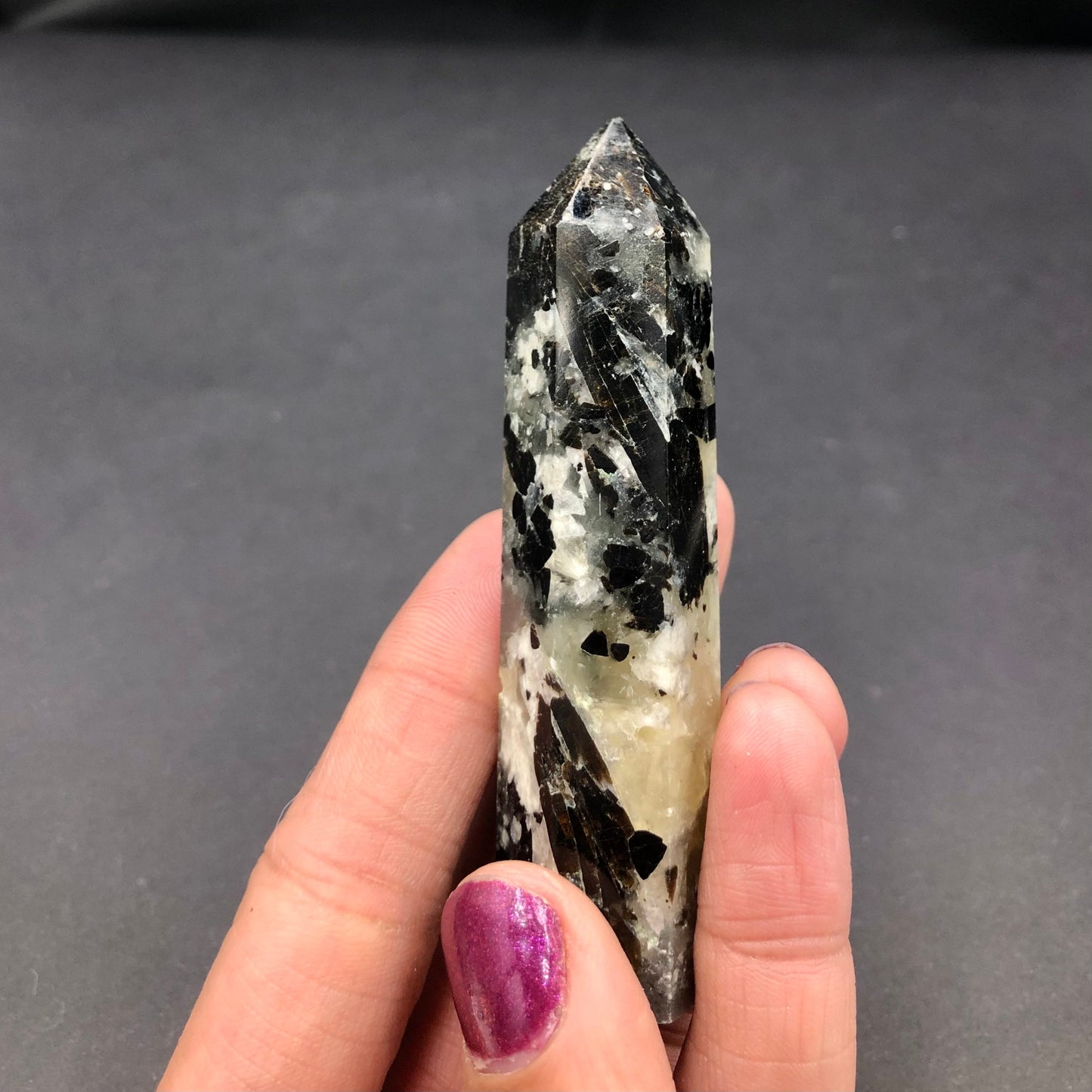 Prehnite & Epidote Polished Point—POL9