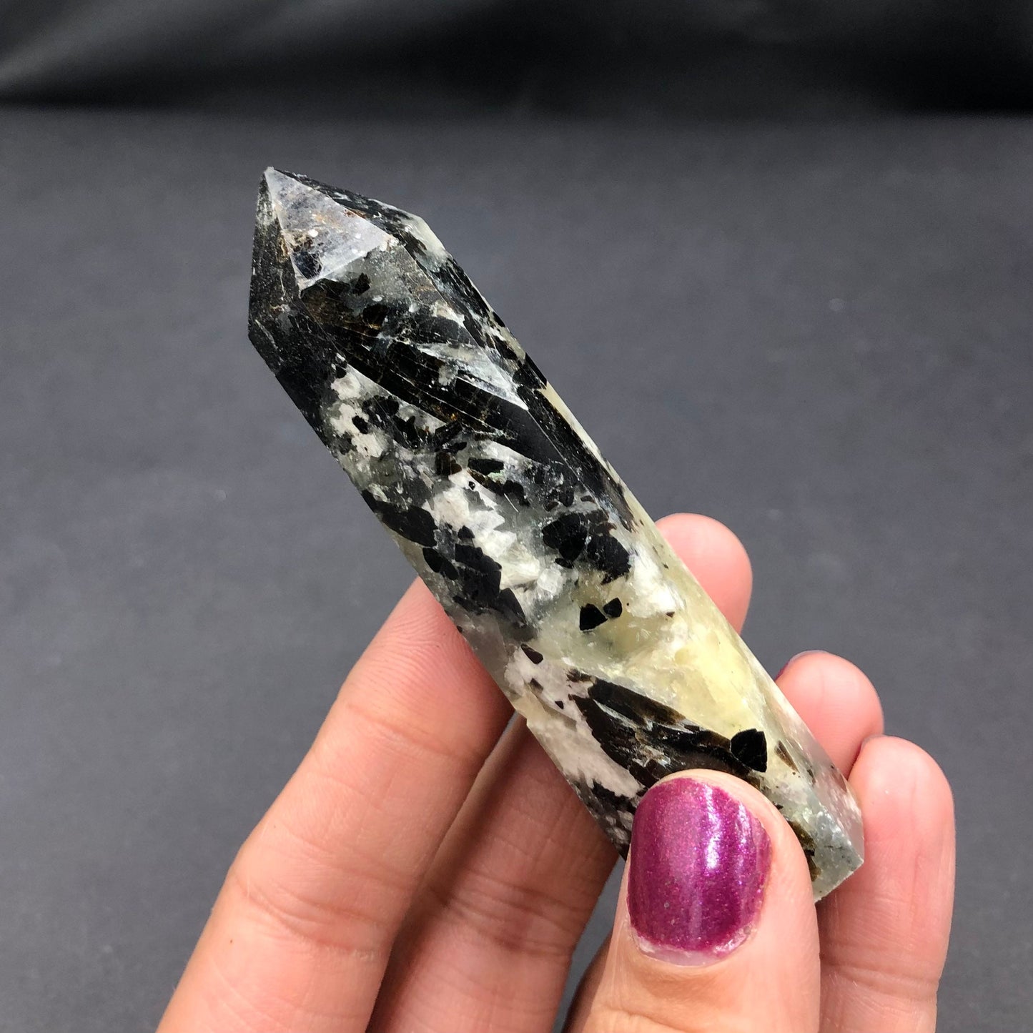 Prehnite & Epidote Polished Point—POL9