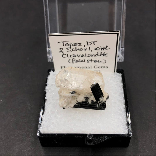 Topaz DT, Schorl & Albite var. Cleavelandite, Pakistan—TN20