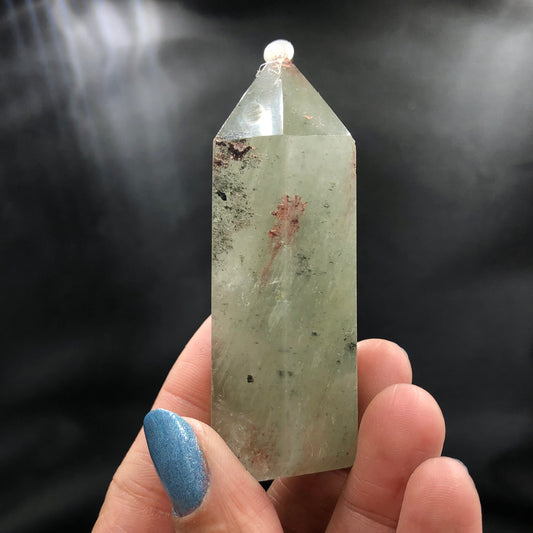 Chlorite Scenic Quartz Polished Crystal Point, MG, Brazil—POL18